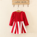 manches longues fille rouge vêtements décontractés vieux design enfants adultes arc rayures couture robes pour enfants